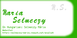 maria selmeczy business card